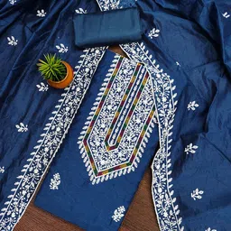 Maroosh Floral Embroidered Thread Work Unstitched Dress Material-image-21