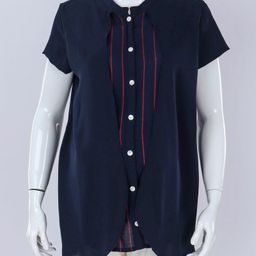 Kriti Half Sleeves Striped Maternity Top - Blue-image-62