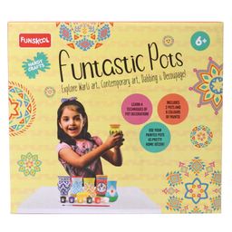 Funskool Pot Decoration Kit with Acrylic Colors - Multicolor-24