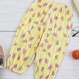 Kookie Kids Full Length Lounge Pants Watermelon Print - Yellow-picture-43