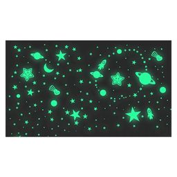 FunBlast Glow in The Dark Fluorescent Space Galaxy Wall Ceiling Stickers 12 Pieces (Design May Vary)-17