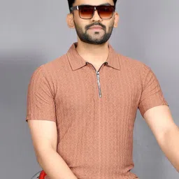 FABRIPPLE Self Design Polo Collar T-shirt-picture-46