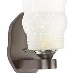 Somil Premium Designer Glass Wall / Night Lamp Elegant & Stylish Dcor Accent for Modern Interiors, color- White, Size:- 21.5 X 28 X 30.5 CM-46