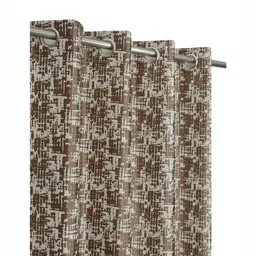 UrbanArts Brown & Beige Abstract Room Darkening Window Curtain-picture-6