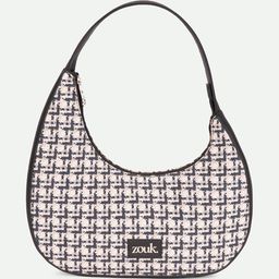 ZOUK Checked Printed Half Moon Shoulder Bag-11