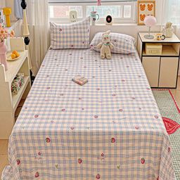 JC HOME Yellow & Blue Printed 140 TC Single Bedsheet Set 1.60 m x 2.30 m-picture-26