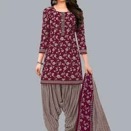 shree jeenmata collection Women Printed Pure Cotton Kurta with Patiala & With Dupatta-picture-20