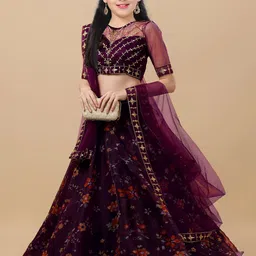 Piludi Girls Embroidered Lehenga Choli-image-92