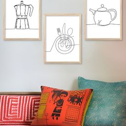Kotart White & Black 3 Pieces Restaurant Wooden Wall Arts-picture-19