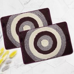 Myntra Elegant Homes 2-Pcs Purple & Beige Printed Anti-SkidDoormats-32
