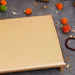 WebelkartYellow WoodenPooja Chowkies-image-6