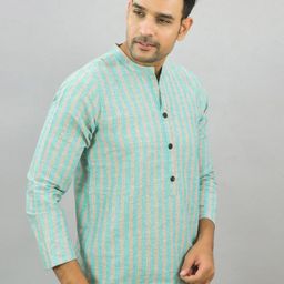 Anouk Rustic Men Striped Regular Pure Cotton Kurta with Trousers-picture-40