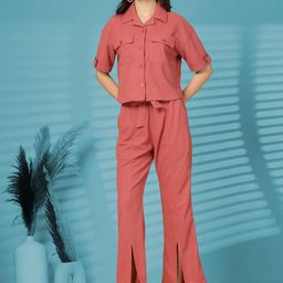 Mast & Harbour Shirt With Trouser Co-Ords-image-0
