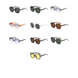 AUGEN Unisex Green Lens & Black Oversized Sunglasses with-picture-50