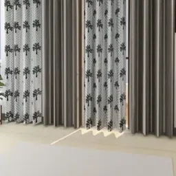 AADI TRADERS Set of 4 Grey 5 Ft Window Curtain-picture-21