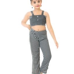 Fessist Girls Printed Top with Trousers-image-62