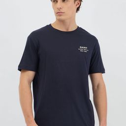 GANT Men Typography Printed Round Neck Cotton T-shirt-image-7