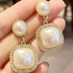 Celestria Korean Gold-Plated Geometrical Shaped Drop Earrings-37