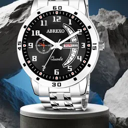 Abrexo Men Printed Dial & Stainless Steel Bracelet Style Straps Analogue Watch-image-54