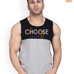 SLOWLORIS Pack Of 2 Bio-Wash Combed Cotton Gym Vests VSL26 CMB(CHS BLACKGREY)(ADV RUST)-picture-22