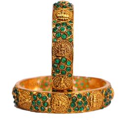 Luxury Gold Plated Goddess Laxmi Design Pure Brass Bangles 2353B-1750 Stylish Traditional Bangle-image-64