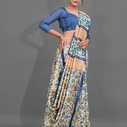 Mitera Kalamkari Silk Blend Baluchari Saree-picture-39