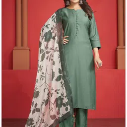 STYLE SAMSARA Women Regular Kurti with Palazzos & With Dupatta-image-71