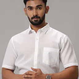Viveagham Men Comfort Semi Sheer Casual Shirt-image-21