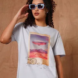 The Roadster Lifestyle Co Printed Cotton Oversized Tshirt-image-77