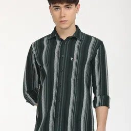 STYLOFY Men Comfort Multi Stripes Opaque Striped Casual Shirt-image-105