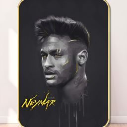 Livin'luxe Grey & Black Monochrome Neymar Jr. Wall Art-picture-38