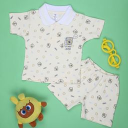 V-Mart Boys Printed Polo Collar T-shirt With Shorts-picture-4