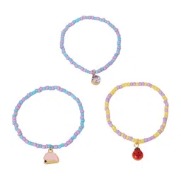 Accessorize Girls Set Of 3 Beaded Charm Bracelets image 1