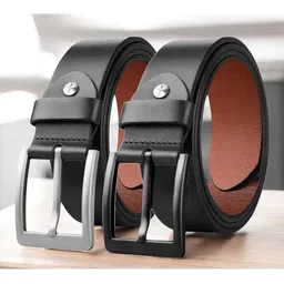 The Roadster Lifestyle Co Set Of 2 Leather Formal Belts-image-31