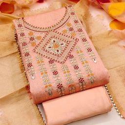 DIVASTRI Floral Embroidered Sequinned Unstitched Dress Material-image-84