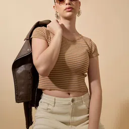 SHOWOFF Women Striped Crop Top-picture-25