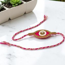 PRIAANSHA CREATIONS Evil Eye Artificial Beaded Thread Rakhi-image-52
