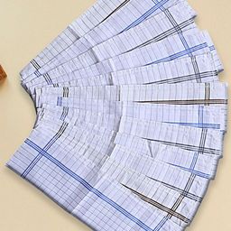 Kuber Industries Men & Boys Set Of 12 White Check Print Cotton Sweat Absorbent Hankies image 4