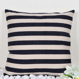 Indihomecraft Blue & White Striped Square Cotton Cushion Covers-11