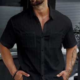 Metronaut Men Regular Fit Spread Collar Textured Cotton Casual Shirt-image-53