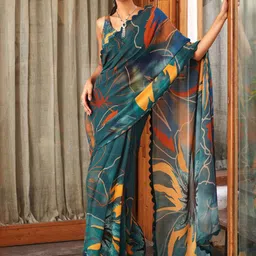 Moda Rapido Floral Poly Georgette Saree-picture-21