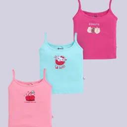 MooNKids Infant Kids Pack Of 3 Printed Cotton Basic Vests-image-88