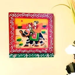 apka mart Red & Green Printed 4-Hooks KeyHolder-7