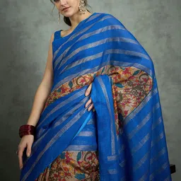 Mitera Kalamkari Block Print Saree-picture-13