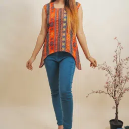GO BOUJEE Geometric Print Cotton Top-image-13