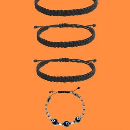 Dynamic Retail Global Men 4 Handcrafted Wraparound Bracelet-1