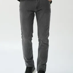Minus One Men Original Slim Fit Low Distress Light Fade Stretchable Jeans-image-77