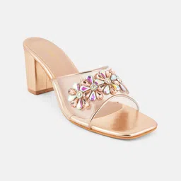 DressBerry Embellished Party Block Sandals-24