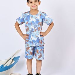 BT DEZINES Boys Printed T-shirt with Shorts Clothing Set-37