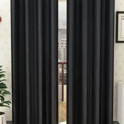 BELLA TRUE Black 2 Pieces Regular Door Curtains-image-81